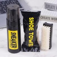 ราคา ชุดทำความสะอาดรองเท้าสำหรับรองเท้าผ้าใบน้ำยาทำความสะอาดรองเท้าผ้าใบแบบไม่ใช้โฟมกันน้ำพร้อมแปรงขัดรองเท้าและผ้ารองเท้าทำงานบนรองเท้าบู๊ตหนังกลับรองเท้าสีขาว (24152914088)