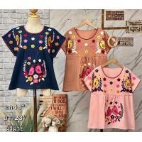 ราคา เสื้อผ้าฝ้าย เสื้อปัก เสื้อแฟชั่นใส่สบาย ปักลายเสื้อ ขายส่งฟรีไซส อก48ยาว23นิ้ว งานปัก ลายสวยๆพร้อมส่ง (22208816157)