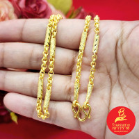 ราคา สร้อยคอลายผ่าหวายกลมคั่นปล้องพ่นทรายตัดลาย ความยาว 22 นิ้ว เทียบเท่า 1 บาท หุ้มเศษทองแท้ ใส่ออกงานได้ รูปถ่ายจากสินค้าจริง (24269561058)
