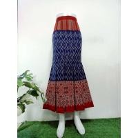 ราคา กระโปรงหางปลายาว กระโปรงทรงหางปลา ผ้าฝ้ายหมักโคลน ผ้าไทยใส่แล้วสวย เอวสม็อคหลัง (24488966513)