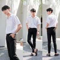 ราคา เสื้อนักศึกษาแขนสั้นชาย รอบอก36 56 ผ้าดิบ ผ้าไมโคร ผ้านิ่มขาวนวล ขาวสว่าง (21394360627)