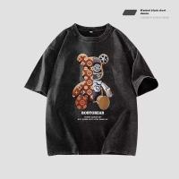 ราคา Muse Harbor เสื้อยืดแขนสั้นผู้ชายลายหมีหุ่นยนต์แบบสบายๆ แฟชั่นใหม่ (24362477453)