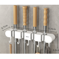 ราคา ชั้นวางไม้ถูพื้นพร้อมตะขอ ชั้นวางของแบบติดผนังสำหรับงานหนัก สำหรับไม้กวาด เครื่องมือทำสวน เครื่องครัว ที่แขวนไม้ถูพื้นในห้องน้ำ ชั้นวางอุปกรณ์ทำความสะอาดบ้าน ตะขอแบบไม่มีรอยกาวในตัว (23530378167)