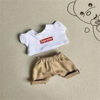 ราคา 17cm Labubu Plush Dolls Clothes vinyl baby doll clothes cute khaki pants supreme set sitting party clothes (23669130094)