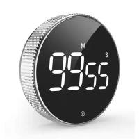 ราคา GHVACZS Led Digital Kitchen Timer Manual Countdown Kitchen Timer Countdown Alarm Clock Mechanical Cooking Timer Magnetic Round Black silver Flower (24420222100)