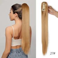 ราคา คลิปหนีบผมหางม้าแบบตรงสำหรับผู้หญิงต่อผมคลิปผมหางม้าผมสังเคราะห์ขนาด24นิ้วสำหรับแฮร์พีชผมหางม้า (21004703915)