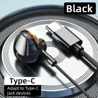 ราคา USB Type C Headphone HiFi Bass Stereo Volume Control Mic 3 5mm Wired Earbuds Compatible For Galaxy S24 S23 S22 S21 Ultra iPhone 15 Pro Max (24576090351)
