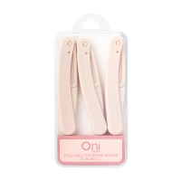 ราคา Oni 3Pcs Portable Eyebrow Razor Kit Folding Eyebrow Beauty Makeup Tool Eyebrow Trimmer กรรไกร กันคิ้ว ที่กันคิ้ว (22734476611)