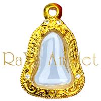 ราคา กรอบพระสำเร็จรูป งานทองไมครอน ทรงปิดตาโคนอน มี 1 ห่วงและ 3 ห่วง รหัส 9212 (23430077086)