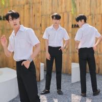 ราคา เสื้อนักศึกษาแขนสั้นชาย รอบอก36 56 ผ้าดิบ ผ้าไมโคร ผ้านิ่มขาวนวล ขาวสว่าง (21394360612)