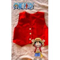 ราคา เสื้อกั๊กแดง เสื้อกั๊กวันพีช เสื้อกักงานไทยตัดเย็บเอง เสื้อลูฟี่ เสื้อกั๊กลูฟี่ (21241511174)