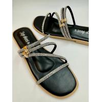 ราคา รองเท้าแตะแฟชั่นผู้หญิง คาดเพชร 4 เส้น (22130734578)