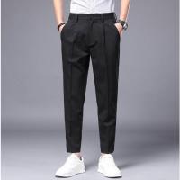 ราคา กางเกงขายาว กางเกงสแลคผู้ชาย สไตล์เกาหลี รูปทรงเนียน แฟชั่นสำหรับผู้ชาย ลำลองใส่สบาย กระบอกเล็ก กางเกงสแล็ค ชาย K1458 (22194175265)