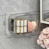 ราคา แถมสติ๊กเกอร์ กล่องใส่สำลี คัตเตอร์บัต ติดผนังไม่ต้องเจาะ สีใสสวยหรู มีฝาปิดป้องกันฝุ่น กล่องเก็บของ (23740261569)