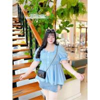 ราคา เสื้อคอเหลี่ยมแขนตุ๊กตา เย็บสม๊อค รอบอก ยืดได้ถึง60นิ้ว ไซส์ใหญ่ สำหรับสาวอวบอ้วน (24281501099)