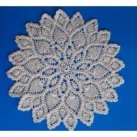 ราคา ดอยลี่ 12 นิ้ว ผ้าปูโต๊ะ งานถักโครเชต์ รองจาน รองพาน สีขาว สีเหลืองอ่อน (13463866178)