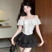 ราคา เสื้อครอปเปิดไหล่ สไตล์เรียบหรูสำหรับสาวๆ (24295985739)