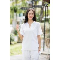 ราคา เสื้อพื้นเมือง ผ้าฝ้ายสีขาว แขนสั้น7แบบใส่สบาย แขนสั้น แขนยา (23654374070)