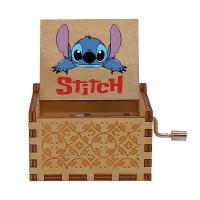 ราคา Disney Stitch Music Box น่ารักการ์ตูนไม้ Vintage Hand Cranked Musical Box เด็กนําเสนอของขวัญวันเกิดคริสต์มาส (23885460547)