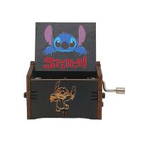 ราคา Disney Stitch Music Box น่ารักการ์ตูนไม้ Vintage Hand Cranked Musical Box เด็กนําเสนอของขวัญวันเกิดคริสต์มาส (23885460545)