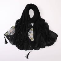 ราคา Jifang ผ้าคลุมไหล่ฮิญาบมุสลิมปักลายดอกไม้แบบเรียบประดับด้วยไข่มุกพลอยเทียมลายดอกไม้สไตล์เรโทรสำหรับงานเลี้ยงงานแต่งงานและงานเลี้ยง (21916078831)