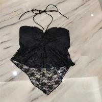 ราคา Womens Lace Vest Top Irregular Lace Neck Strap Vest Top Short Slim Fit Backless Tops Lace Hollowed Out Camisole Top Summer Korean Fashion Camisole Top Summer Korean Fashion Camisole Tank Tops (2408053