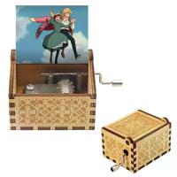 ราคา Howl Castle Music Box ธีมอะนิเมะเพลง Merry Go Round of Life ไม้ Hand Cranked Musical Box ของขวัญวันเกิดปีใหม่ (23440519121)
