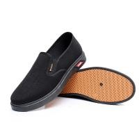 ราคา รองเท้าผ้าปักแบบลำลองสำหรับผู้ชาย รองเท้าทำงานกันลื่นระบายอากาศได้ดี พื้นยาง ทรงหัวมน สีดำ รองเท้าใส่ในบ้าน (22691154544)