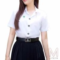 ราคา Maneenush เสื้อนักศึกษาทรงบอย แขนกระบอก หลังว่าง สีขาวนวล เสื้อนิสิต เสื้อนักศึกษาหญิง (3743278056)