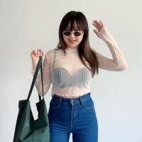 ราคา JEEDJAD SEATRU I เสื้อซีทรูแขนยาวความยาวเต็มตัว เสื้อซีทรูสายฝอเซ็กซี่ เสื้อซีทรูกลิตเตอร์วิบวับ ซีทรูคลุมชุดบิกินี่ (19457198558)