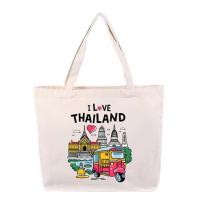 ราคา เสื้อยืด THAILAND BANGKOK Girls Canvas Tote Bag ายหลวมพอดีระบายอากาศได้ดีล้างออกไม่ผิดรูป (24414370018)