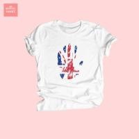 ราคา s 5xl ผ้าฝ้าย 100 เสื้อยืดลาย มือ ธงชาติอังกฤษ สหราชอาณาจักร บริติช เสื้อลายกราฟฟิก ไซส์ S 3XL (17280192722)