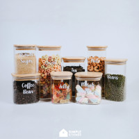 ราคา Simple Things Bamboo Square Glass Jar ขวดโหลทรงเหลี่ยม (20722647035)