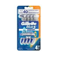 ราคา Gillette Blue 3 Comfort Razor Pack 4 ยิลเลตต์ มีดโกนหนวด บลูทรี คอมฟอร์ท แพ็ค 4 (19350602803)