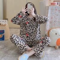ราคา Supfine แฟชั่นสาวสัตว์รูปแบบชุดนอนแขนยาวชุดฤดูร้อนตัวอักษรพิมพ์นุ่มผู้หญิงเสื้อผ้าบ้าน high end น้ำแข็งผ้าไหมสบายผ้าผู้หญิงหลวมชุดนอน (23250511635)