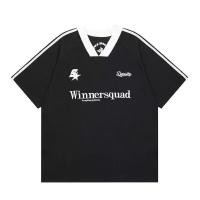 ราคา Muse Harbor ผู้ชายอเมริกันวินเทจคอวีแขนสั้นเสื้อยืดหลวมสบายๆออกแบบด้านบนแฟชั่นคู่เสื้อยืด (24278129397)