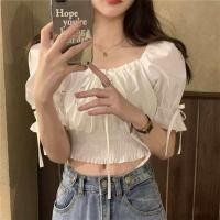 ราคา เสื้อปาดไหล่แขนตุ๊กตาไซส์ใหญ่ สาวอวบ สาวอ้วน เสื้อครอป อกถึง 50 หน้าผ้า 56 ผู้หญิง Lady Women Clothing (22383385976)