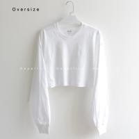 ราคา Crop เสื้อครอปแขนยาว Oversize ปลายแขนจั๊ม เสื้อเอวลอย (18048292659)