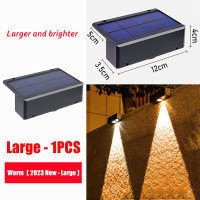 ราคา โคมไฟพลังงานแสงอาทิตย์กลางแจ้งกันน้ํา step Ligh Auto ON OFF โคมไฟติดผนัง Street ไฟ Up Down โคมไฟ LED Super Bright โคมไฟติดผนังรั้วโรงรถระเบียงบันได (23999440687)