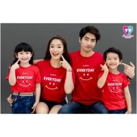 ราคา เสื้อยืดทีมคู่รักครอบครัว ลายยิ้สีแดง (21316533135)