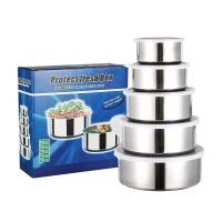 ราคา ชุดหม้อสแตนเลส 5 ใบ ชามเก็บอาหารสแตนเลส กล่องเก็บอาหารสแตนเลส017 swoan121 (24387151421)