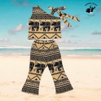 ราคา ชุดช้างเด็กผู้หญิง เสื้อปาดไหล่ กางเกงขาม้า ผ้าไหมอิตาลีเย็นสบาย (23987915159)