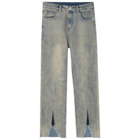 ราคา Suysuy พร้อมส่ง กางเกงยีนส์ขายาว เอวสูง สียีนส์ซีด แต่งแหวกปลายขา ขาดรุ่ย แนววินเทจ มีกระเป๋าหน้าหลังสองข้าง (24361994107)