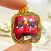 ราคา จี้ Charm หน้ากากพรานบุญ วัดยางใหญ่ ด้านหลังฝังมวลสาร เลี่ยมกรอบทองไมครอนกันน้ำ lekshop (22803859869)