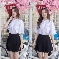 ราคา เสื้อนักศึกษาทรงบอย เสื้อคอจีน ผ้า Oxford ทรงผู้ชาย Oversize รอบอก36 50 (21393853799)