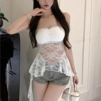 ราคา W0295 เสื้อเกาะอกลูกไม้ซีทรู ทรงระบายแต่งสายปลายปล่อย มีฟองนํ้า เสื้อแมงกระพรุน สีพื้น เเซ่บๆเซ็กซี่ (24348458765)