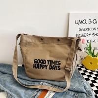 ราคา New Canvas Tote Bag Casual Large Capacity Tote Bag Fashionable Printed Letter Canvas Single Shoulder Tote Bag (23702602090)