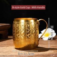 ราคา LAIJUN แก้วอลูมิเนียม แก้วน้ำมีหู เหยือกน้ำลายไทย เหยือกอลูมิเนียม ถ้วยใส่ชานมสำหรับใช้ที่ร้านชานม ถ้วยสีเงินใส่น้ำแข็ง (21435873101)