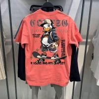 ราคา เสื้อยืดคอกลมแขนสั้นผ้าฝ้ายแท้ทรงหลวมพิมพ์ลายสไตล์ย้อนยุคสำหรับผู้ชายและผู้หญิง แฟชั่นลำลองสำหรับฤดูร้อน (24571168743)