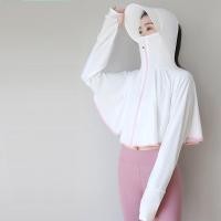 ราคา เสื้อกันแดดผู้หญิง มีหมวกในตัว ซิปรูดได้ถึงจมูก แขนยาวถึงมือ ป้องกันรังสี UVF50 ใส่ออกกำลังกาย ปั่นจักรยาน ทำกิจกรรมกลางแจ้ง (21664892841)